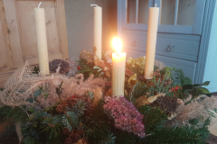 adventskrans med bivokslys