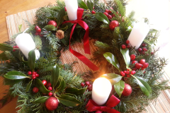 adventskrans rød-hvid